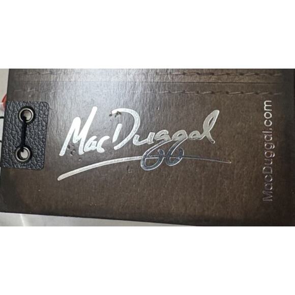 Mac Duggal Faux Wrap V-neck Thigh Slit White Cowl Back Bustle Tail Gown sz 6 NWT - Picture 6 of 6